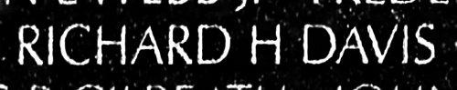 davis's name engraved in the Wall